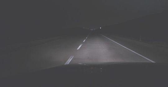 a highway at night