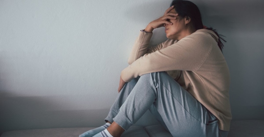 woman struggling with mental health